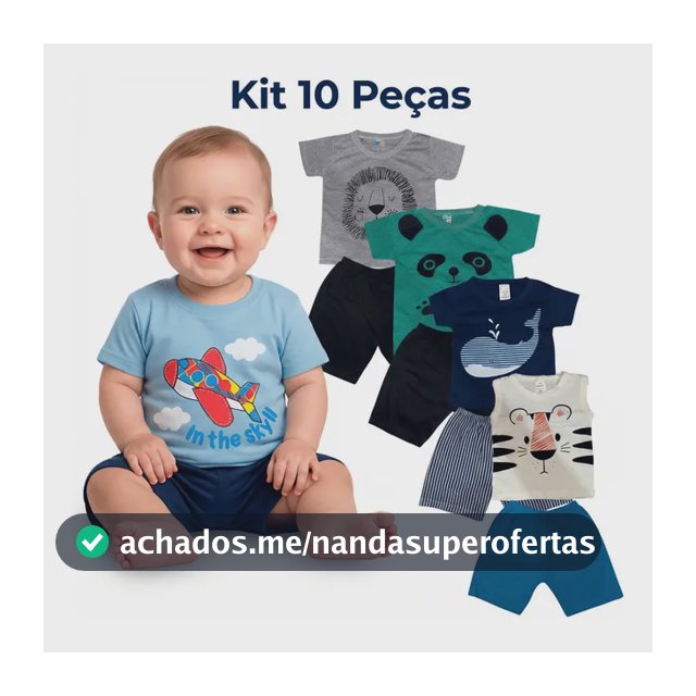 Kit 10 Peças Roupa Menino Bebê Conjunto Estampas Divertidas