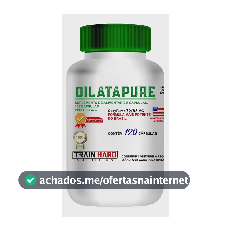 Dilatapure 1200mg Vasodilatador 120cps Train Hard Nutrition Sem Sabor