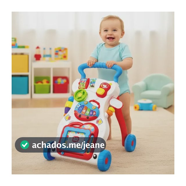 Andador Infantil Brinquedo Educativo Musical Didático Bebê Azul