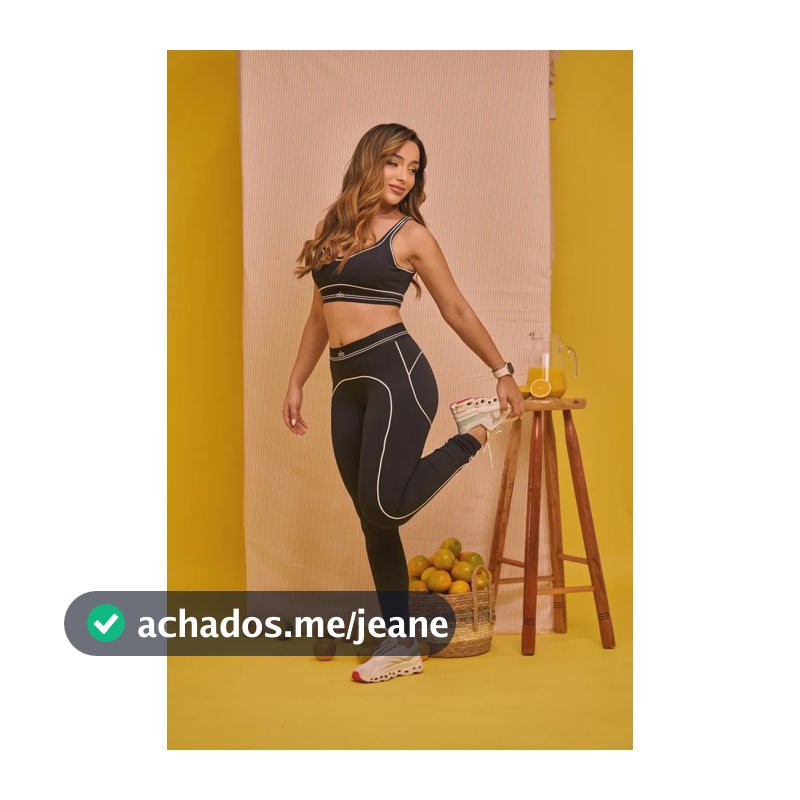 Conjunto Alo Feminino Legging E Top Preto Preto Lisa M