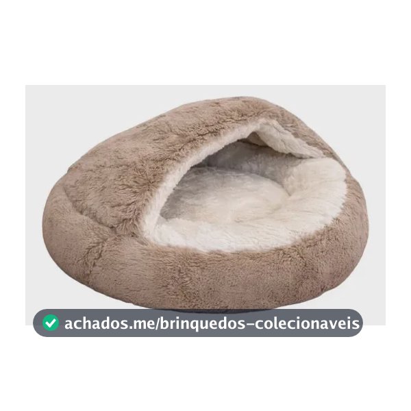 Cama Toca Donut Coberta para Pet de Pelúcia M Avelã