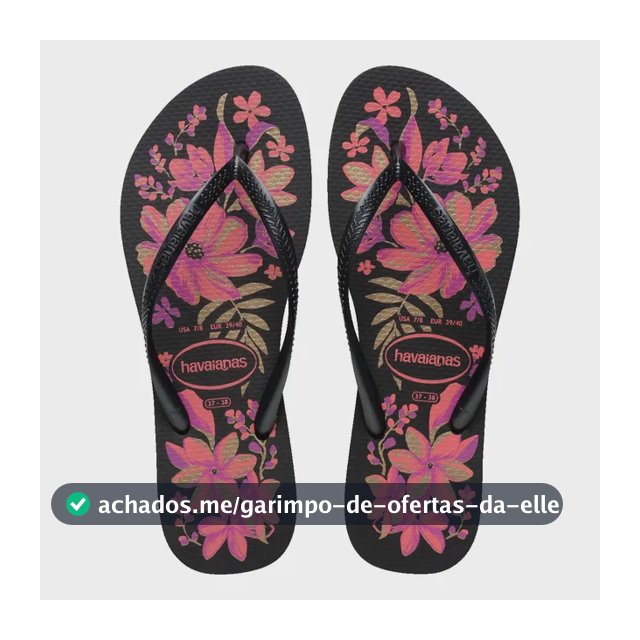 Chinelo Feminino Havaianas Slim Organic Floral Original Flor