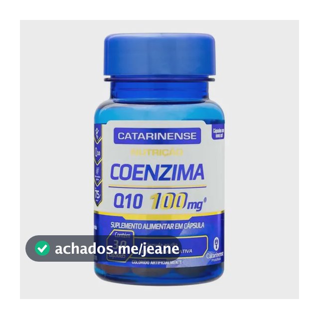 Coenzima Q10 Nutrição 30 Unidades 100 Mg - Catarinense