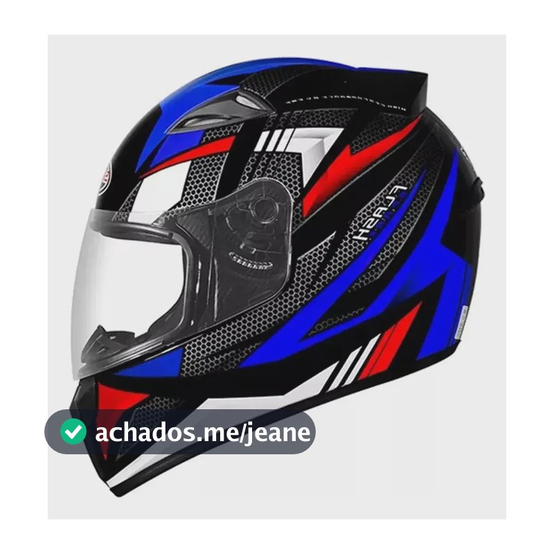Capacete Masculino Ebf New Spark Flash Azul Promoção Preto/azul/vermelho Lisa Brilhante 58