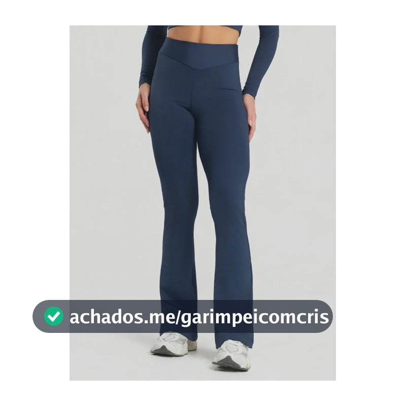 Calça Legging Fitness Feminino Flare Cintura Alta Balance Azul-marinho Balance M