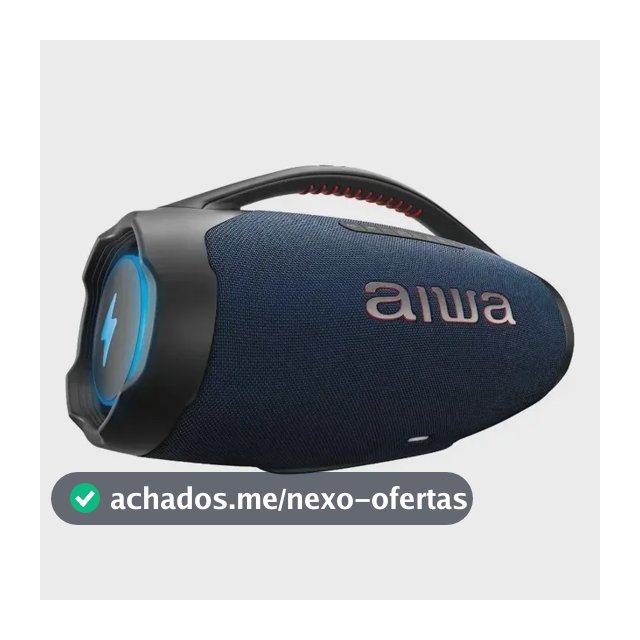 Caixa de Som Boombox Plus AIWA BBS-01-LBL 200W Bluetooth 30H IP66 USB RGB