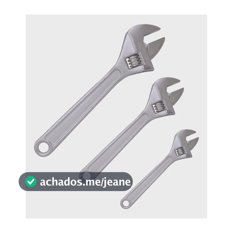 Kit 3 Chave Inglesa Ajustavel 6 8 10 Polegada 150 200 250mm
