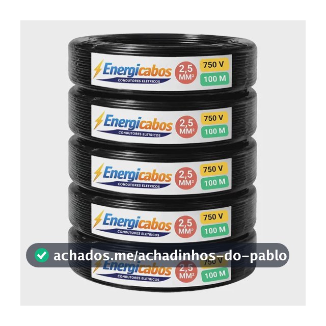 Cabo Flexível  2,5mm Rolo 100m  Unipolar 750v