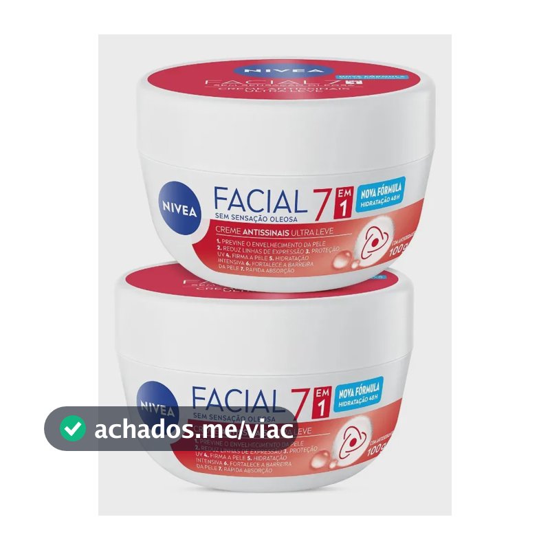 Kit Creme Facial Nivea Antissinais 7 Em 1 2 Unidades Todo Tipo De Pele Dia/noite