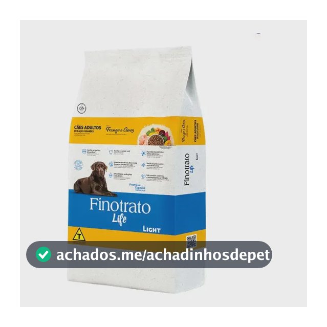 Ração Seca Cão Adulto Finotrato Life Frango e Arroz 15kg