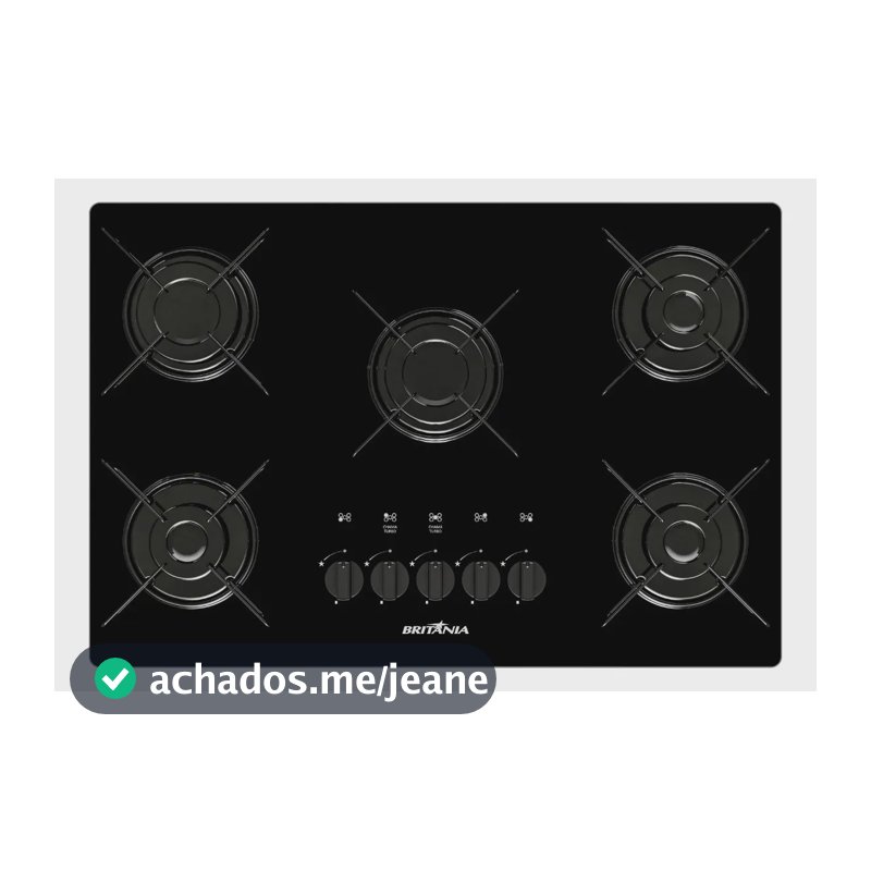 Cooktop 5 Bocas a Gás Britânia Bivolt BCT05A