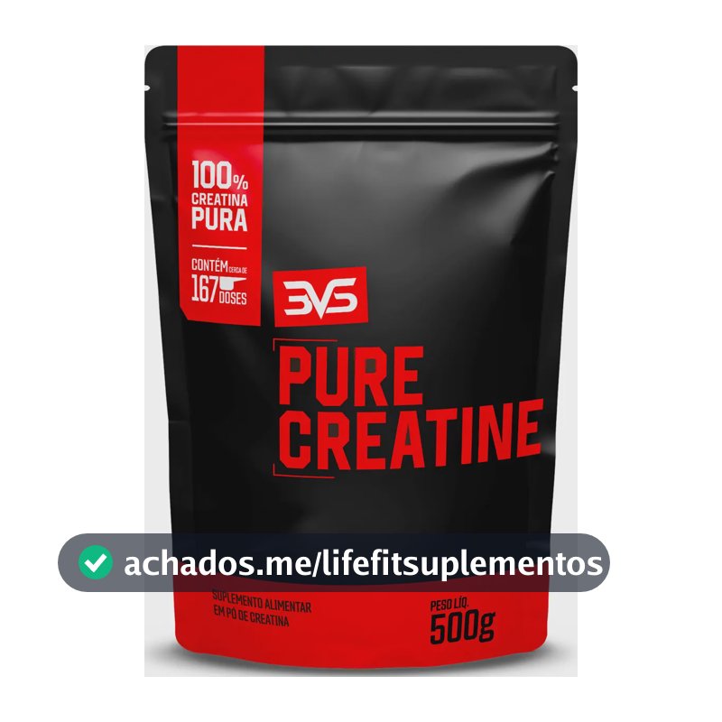 CREATINA MONOHIDRATADA 500g - 100% Pura - 3VS Nutrition