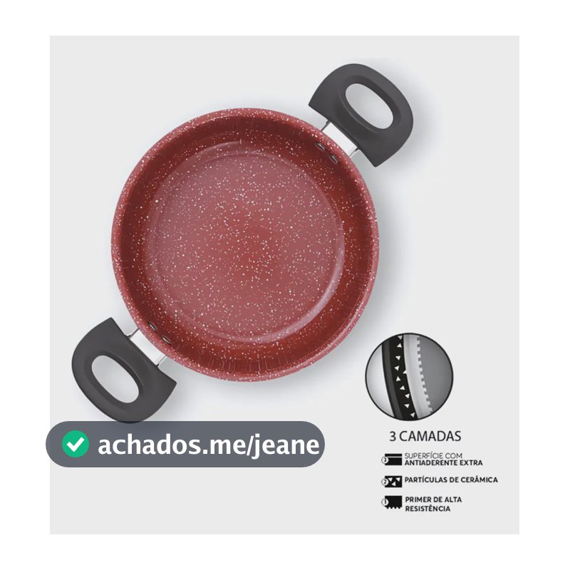 Brinox - Jogo de Panelas Antiaderente Ceramic Life 6 Peças Easy - Carbono