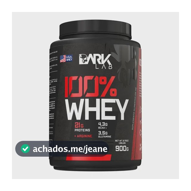 100% Whey Protein 900g Sabores - Dark Lab Sabor Morango