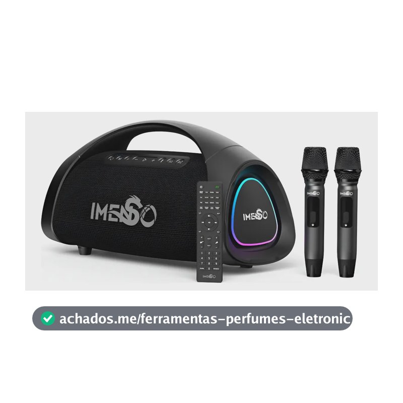 Caixa De Som Imenso X73 200w Rms 30000mah Rgb Ipx6 C/ 2 Mic Preto