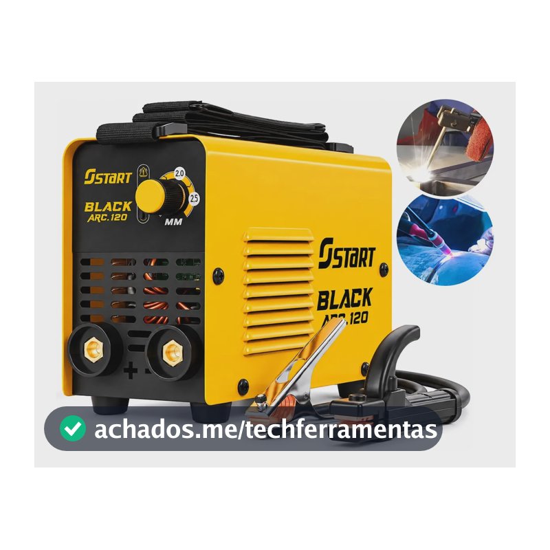 Máquina De Solda Inversora Elétrica Portátil Start Black Arc 120a Mma Eletrodo Tig 220 V