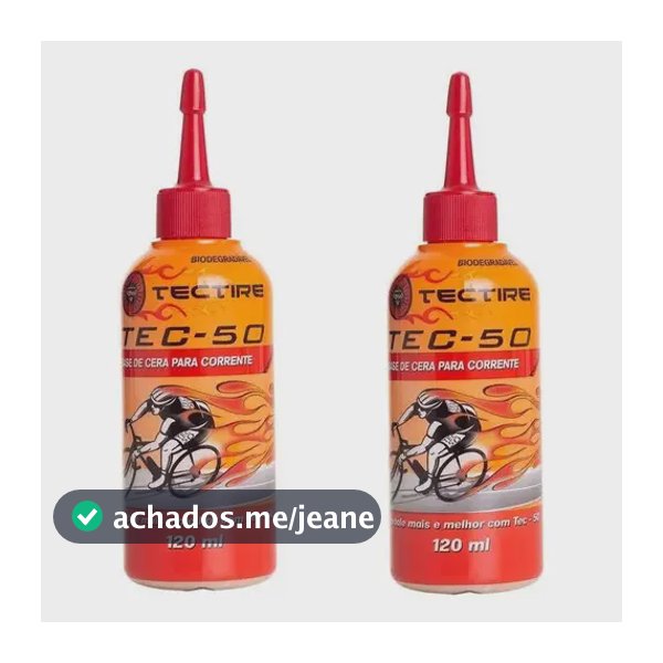 Kit Óleo Lubrificante Tectire Tec-50 Bio Cera Bike 120ml Fácil Limpeza