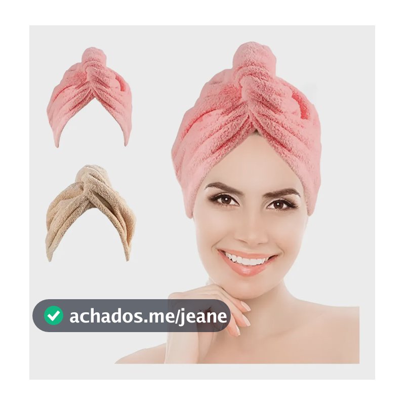 2 Unidade Toalha Grossa Mágica Para Cabelo Secar Rápido Multicolor