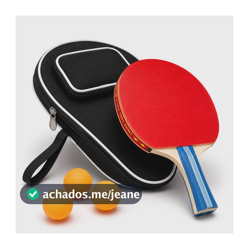 Raquete de Ping Pong Profissional com Raqueteira e 3 Bolinhas de 40mm