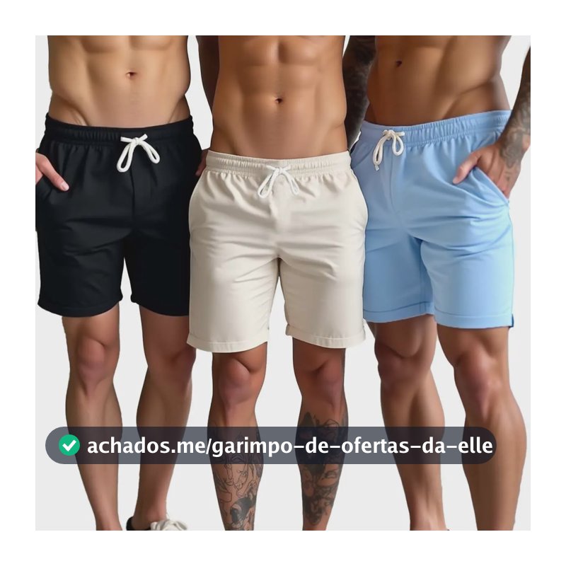 Kit 3 Bermuda Masculina Linho Premium Moda Verão Mauricinho