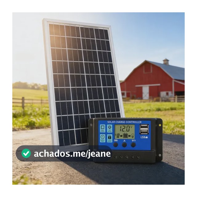 Painel Placa Solar Fotovoltaica 30w 12v Inmetro Controlador Aluminium 18v