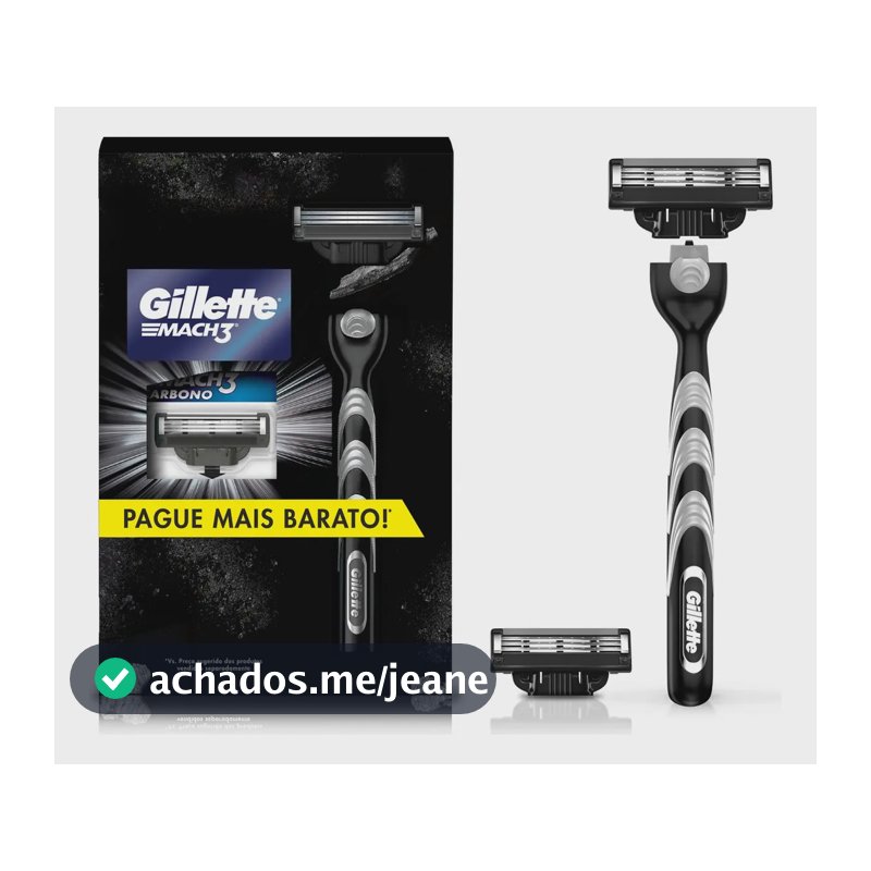 Barbeador Gillette Mach 3 Carvão + 2 Refis