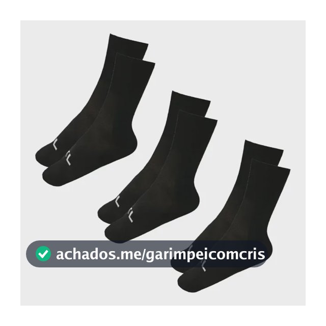 Kit 3 Pares Meias Esportiva Corrida Bike Academia Poliamida Preto 35 - 42