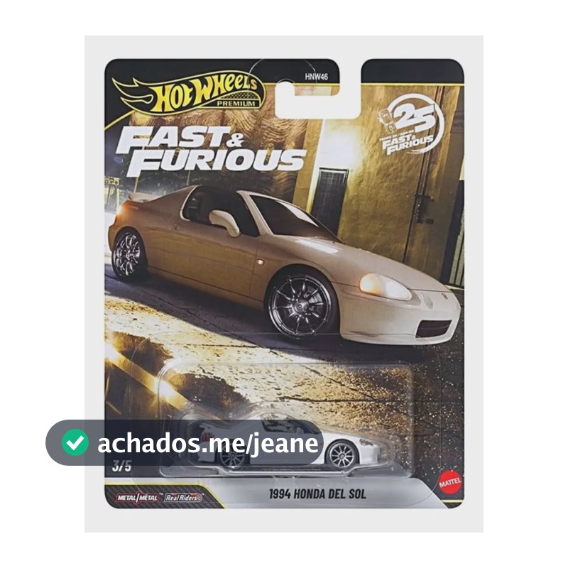 Hot Wheels Fast & Furious Honda Del Sol 1994 Colecionável