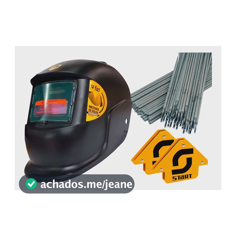 Mascara De Solda Escurecimento Automático Com Eletrodo e Esquadros Soldador Profissional The Black Tools