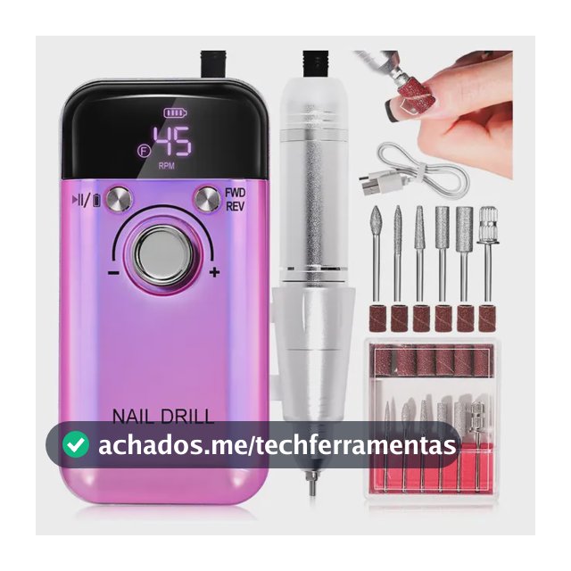Máquina Recarregável De Moagem De Unhas, Furadeira De Unhas