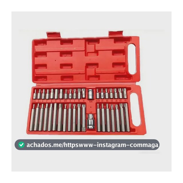 Kit 40 Bits Magnéticos para Parafusadeira com Pontas Torx e Hexagonais