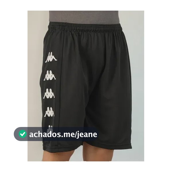 Bermuda Kappa Long Pocket S/ Bolso Academia Caminhada Preto P