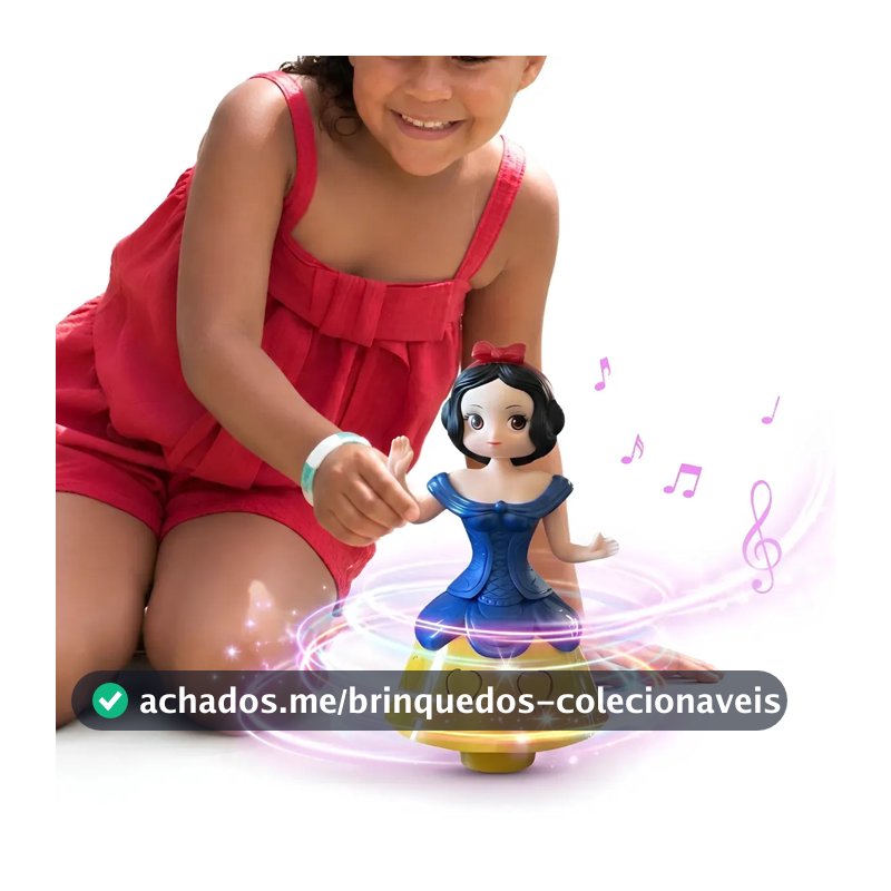 Boneca Dançarina Com Música E Led Brinquedo Infantil Menina Presente Branca De Neve