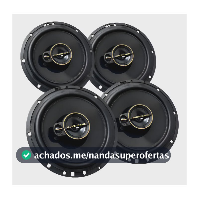 Kit Alto Falante Hurricane Triaxial Aurum A6t 6 Pol 240w 4un Preto