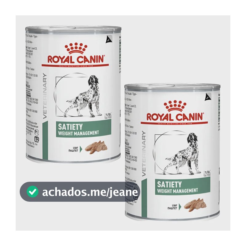 Kit 2 Latas Ração Úmida Royal Canin Satiety Para Cães 410g