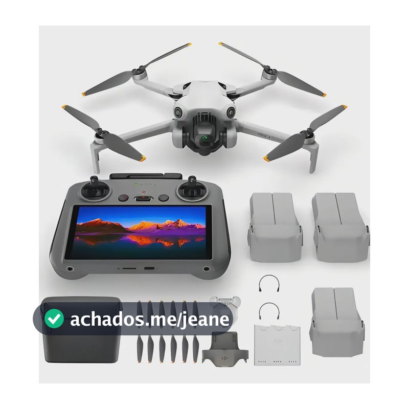 Dji Mini 4 Pro Combo Plus -com Tela -camera 4k Cor Cinza