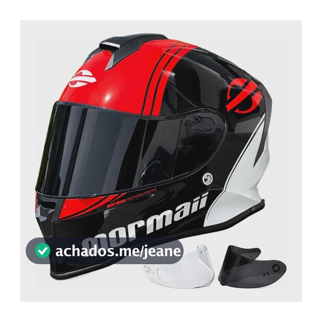 Capacete Fechado Masculino Feminino Mormaii Preto E Vermelho