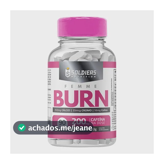 Termogênico Femme Burn 90g Soldiers Nutrition Cafeína Energia Rendimento