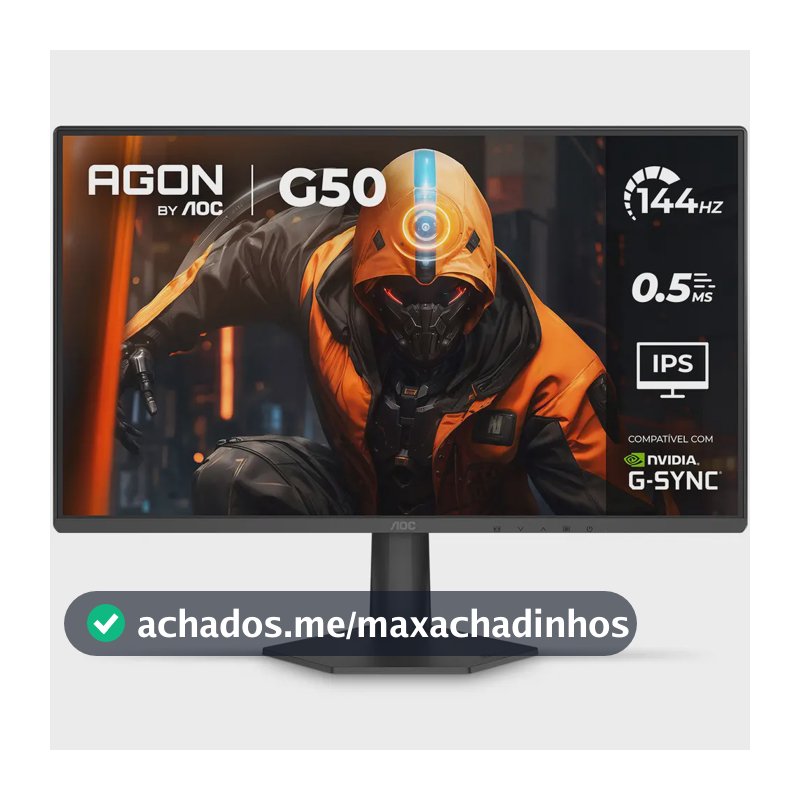 Monitor Gamer AOC AGON G50 24" 144Hz 0,5ms IPS HDR10 G-SYNC 24G50F Preto