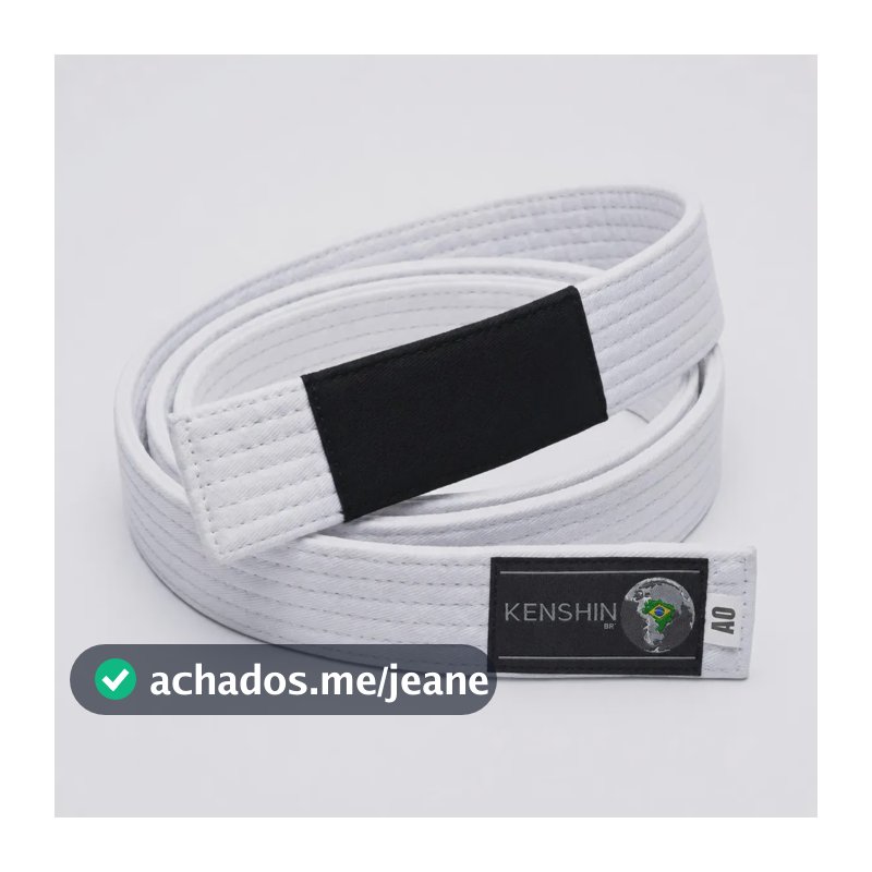 Faixa Jiu Jitsu Kenshin Tradicional Alta Durabilidade Algodã Cor Branco Tamanho A2