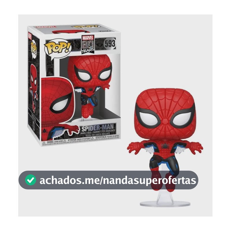 Boneco Primeira Aparição do Homem-Aranha Marvel 80 Anos 593 Funko Pop!