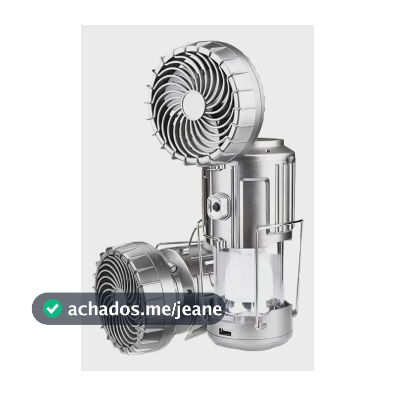 Lampião De Portátil Ventilado Placa Solar De Energia Camping Cinza 127/220v