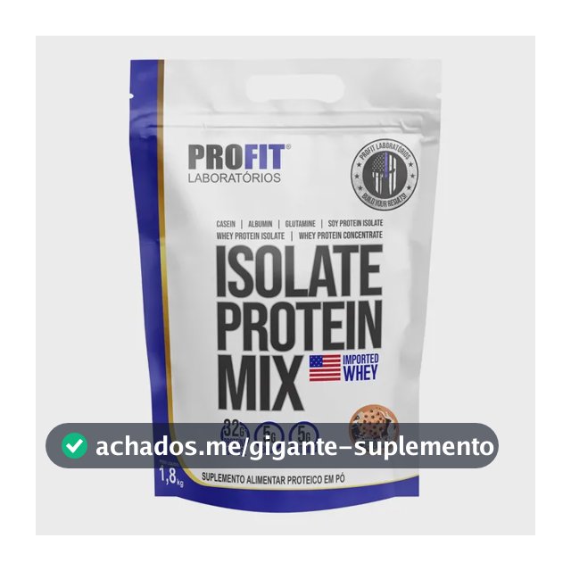 Suplemento en pó ProFit Laboratórios Proteínas de Isolate Protein Mix sabor cookies and cream x 1.8kg