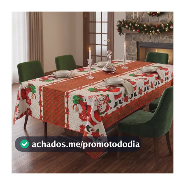 Toalha De Mesa Natal 6 Lugares Retangular Luxo Posta Atacado