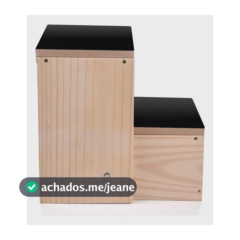 Escadinha 2 Degraus Infantil Montessoriana Auxiliar Criança Cor Preto Lisa
