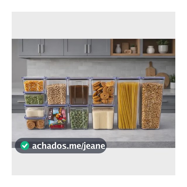 Kit 12 Pote Herméticos Empilháveis Porta Mantimento Cozinha Rebirth