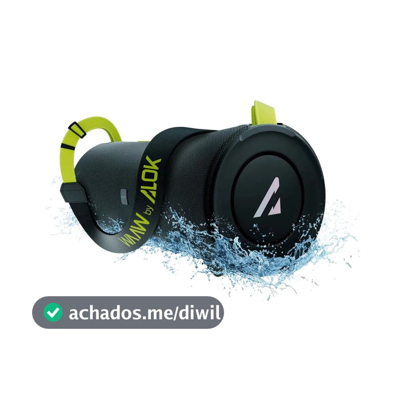 Caixa De Som Bluetooth Waaw By Alok Boom 100sb 40w 20h Ipx7 Preto