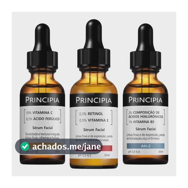 Principia Kit C/3 Séruns Vitamina C + Retinol + Hialurônicos