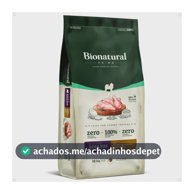 Ração Bionatural Prime Frango Cães Adultos Porte Pequeno 10,1 Kg