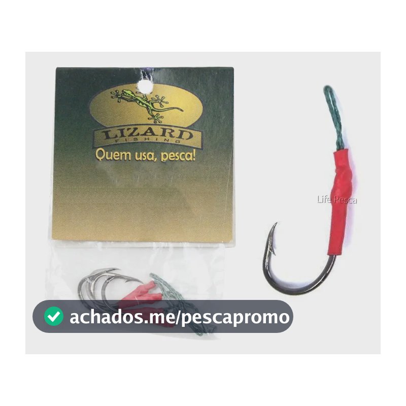 Anzol Suporte Hook Lizard C/ Anzol Chinu N° 9 - 4 Peças